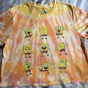 Target Brand Crop Top Tye Dye Spongebob 
